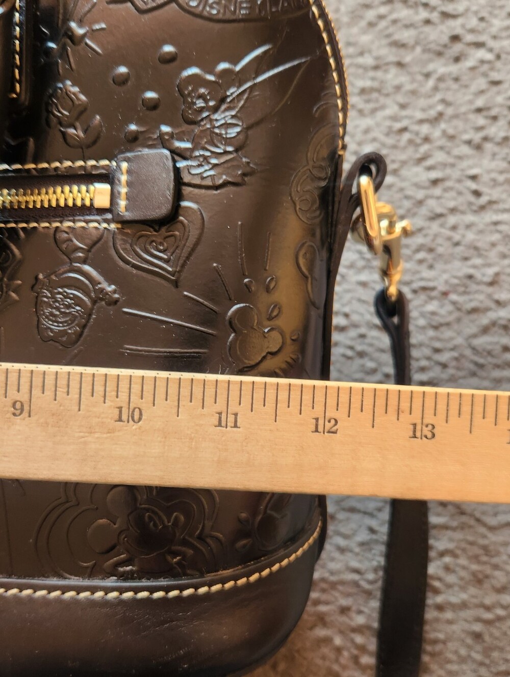 DOONEY & BOURKE Disney Sketch Handbag Black Leather Cross Body Embossed Rare - Picture 15 of 16